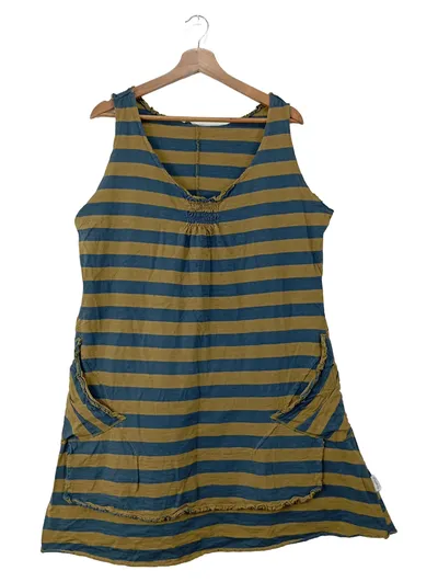Deerberg Freizeitkleid Damen gestreift Baumwolle Midikleid Gr. 40 L