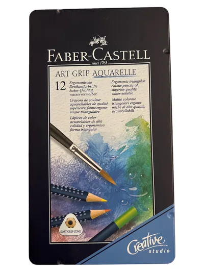 Faber-Castell Art Grip Aquarell Buntstifte Set 12 Stk Ergonomisch