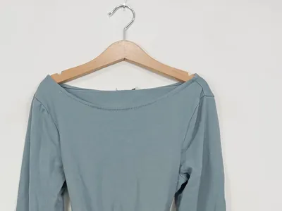 Anna Field Mama Umstandsshirt Damen Langarm Basic Blau Gr. 34/XS