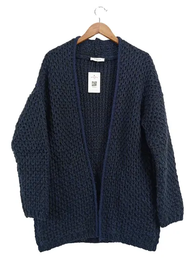 Axara Damen Strickjacke Gr. L Blau Grobstrick Cardigan Wolle