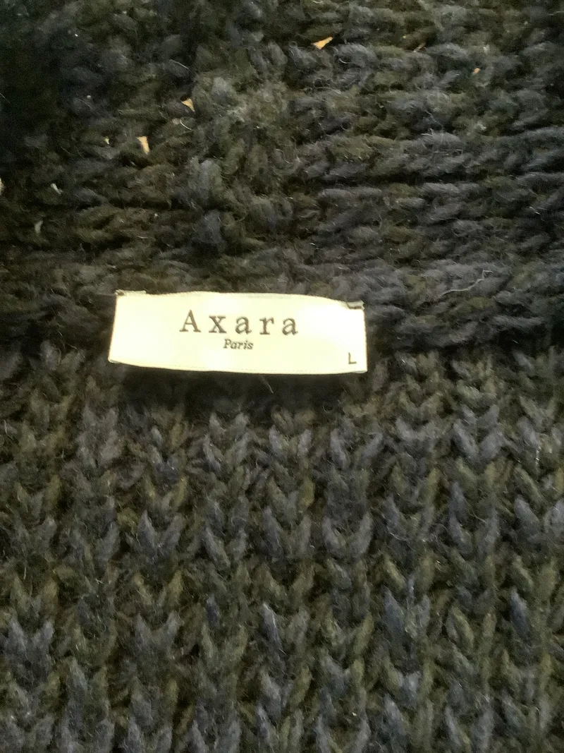 Axara Damen Strickjacke Gr. L Blau Grobstrick Cardigan Wolle 3