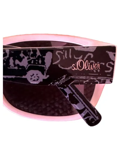 s.Oliver Damen Sonnenbrille Kunststoff Grafisch Rosa Pink Schwarz UV-Schutz