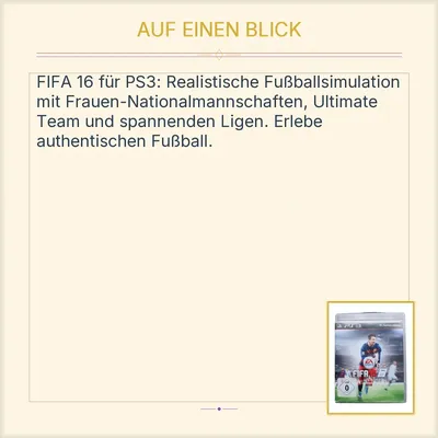 FIFA 16 EA Sports PS3 PlayStation 3 Fußball Simulation Bundesliga