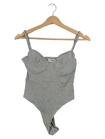 4th & Reckless Damen Body Gr. 36/S Grau Rippstrick Bustier Träger