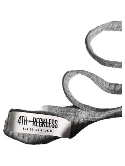 4th & Reckless Damen Body Gr. 36/S Grau Rippstrick Bustier Träger