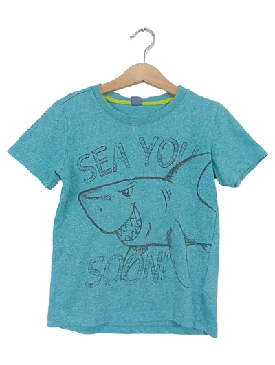 dopodopo Jungen T-Shirt Hai Motiv Türkis Gr. 122