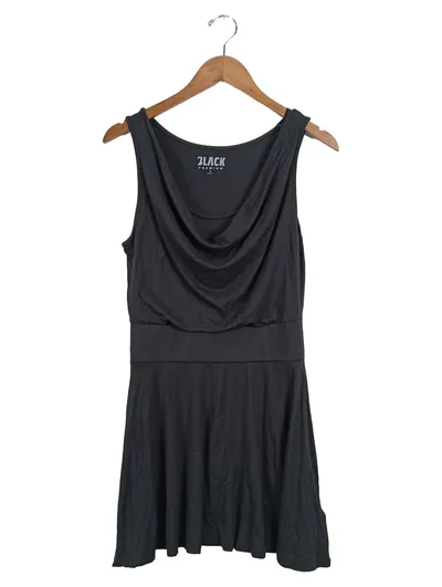 Black Premium by EMP Damen Kleid Schwarz Gr. S Wasserfallausschnitt