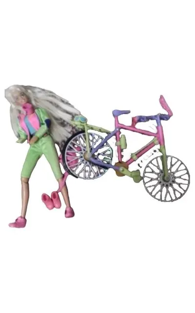 Barbie Puppe mit Fahrrad Sportoutfit Mehrfarbig 31cm