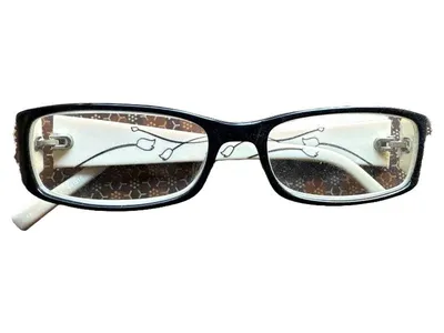 Tom Tailor Damen Brille Brillengestell Schwarz Blumenmuster Kunststoff