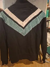 ARMEDANGELS Damen Sweatjacke Gr. S Retro Chevron Schwarz Grün Baumwolle 2