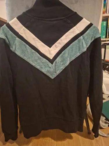 ARMEDANGELS Damen Sweatjacke Gr. S Retro Chevron Schwarz Grün Baumwolle