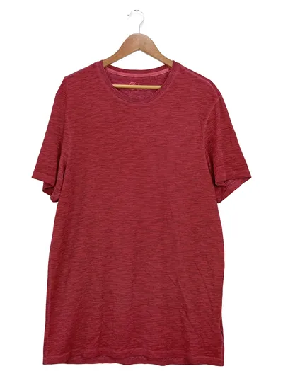 Tom Tompson T-Shirt Herren XL Rot Meliert Baumwolle Kurzarm Casual