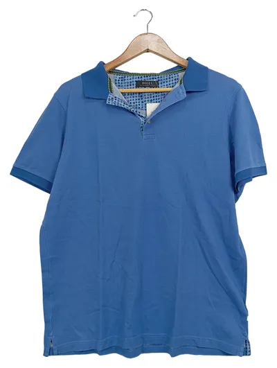 Digel Herren Poloshirt Gr. 50/L Blau Casual Baumwolle Kurzarm