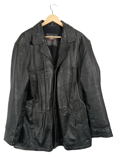 Forster Herren Lederjacke Gr. 54/XXL Schwarz Klassisch