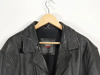 Forster Herren Lederjacke Gr. 54/XXL Schwarz Klassisch