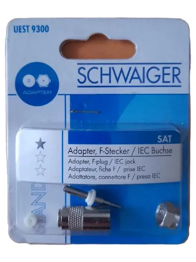 Schwaiger Adapter F-Stecker / IEC Buchse SAT Koaxial Antennenstecker