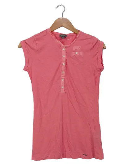 MEXX Damen Shirt Top Rosa Pink Gr. XS 34 Leinen Baumwolle Knopfleiste