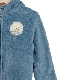 Disney Baby Schlafanzug Winnie Puuh Gr. 92 Blau Fleece Kapuze Tiermotiv 2