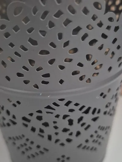 IKEA Übertopf Pflanztopf Grau Charmant Metall Lochmuster 12x9cm