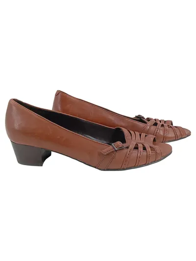 Medicus Bella Peeptoe Damen Schuhe Leder Braun Gr. 38 Klassisch