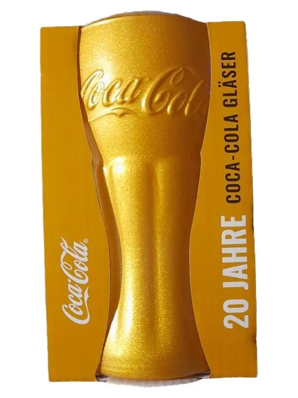 Coca-Cola Glas Gold 20 Jahre Jubiläum McDonald's Sammlerglas 350ml 1