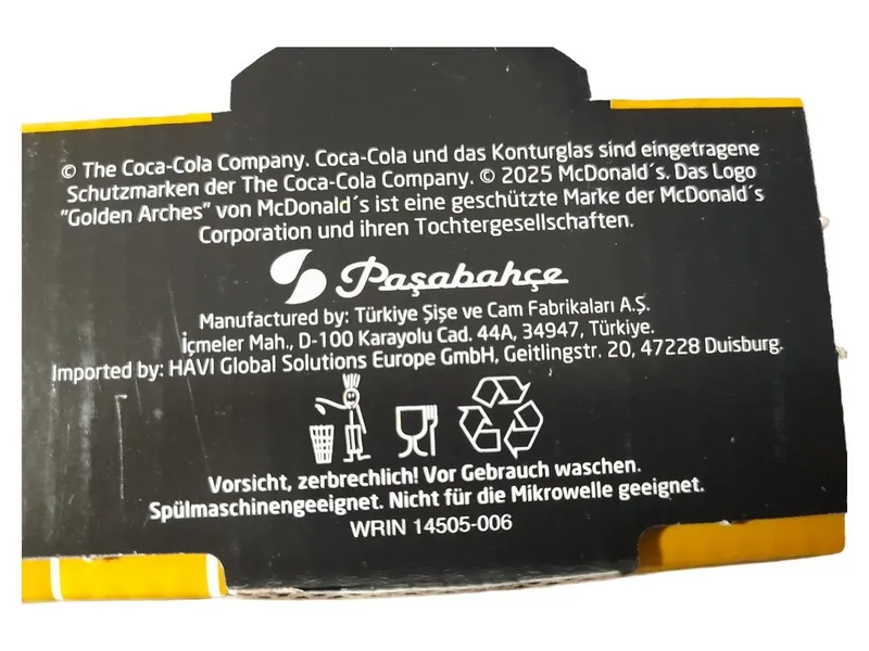 Coca-Cola Glas Gold 20 Jahre Jubiläum McDonald's Sammlerglas 350ml 2