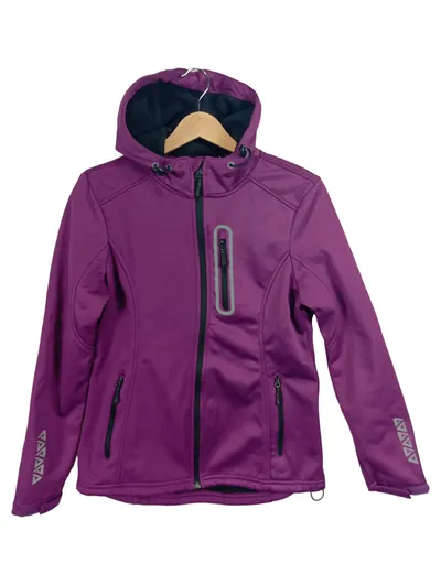Crivit Damen Softshelljacke Gr. 36/38 Lila Kapuze Outdoor Sportlich