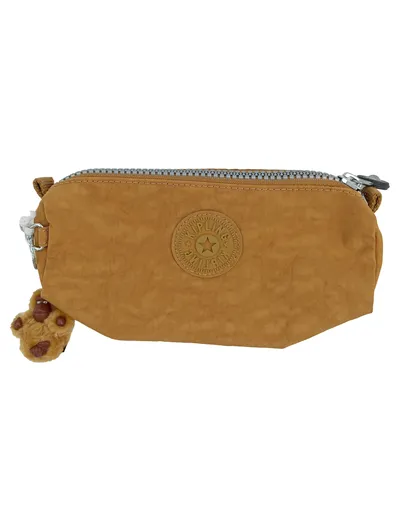 Kipling Basic Freedom Federmäppchen Federtasche Braun mit Affen-Anhänger