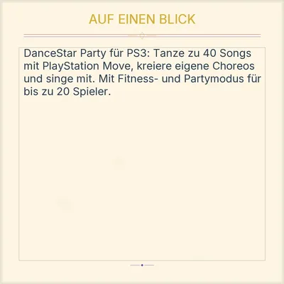 PS3 DanceStar Party Tanzspiel Move Controller Benötigt Fitness Party