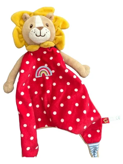BABY GLÜCK Schmusetuch Löwe Rot Punkte Kuscheltuch Baby Kinder