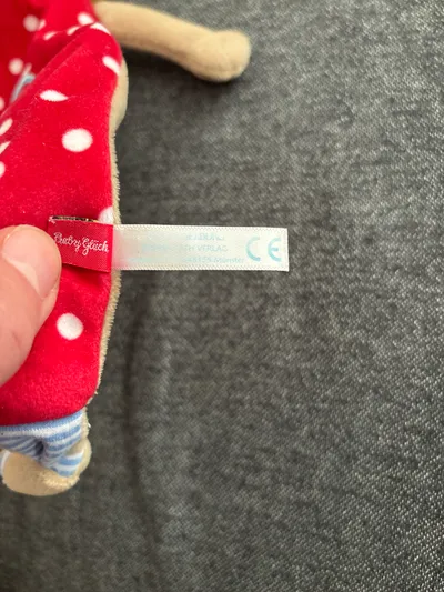 BABY GLÜCK Schmusetuch Löwe Rot Punkte Kuscheltuch Baby Kinder