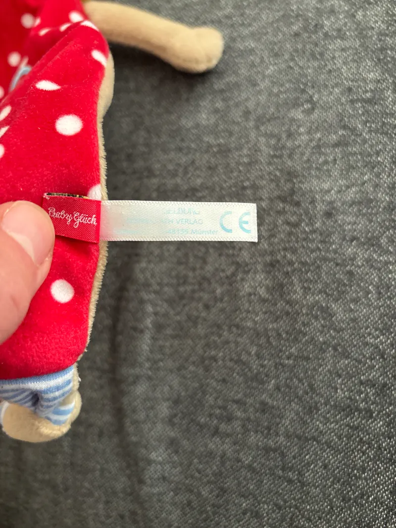 BABY GLÜCK Schmusetuch Löwe Rot Punkte Kuscheltuch Baby Kinder 2