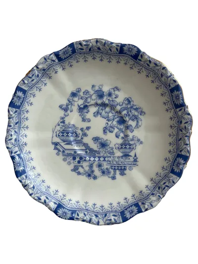Seltmann Weiden Kuchenteller Klassisch Blau Blumenmuster Porzellan 15cm
