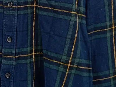 Threadbare Herren Flanellhemd Kariert Blau Grün XL Baumwolle Langarm