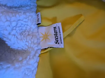 Seestern Kinder Regenjacke Gelb Gr. 110/116 Kapuze Teddyfutter
