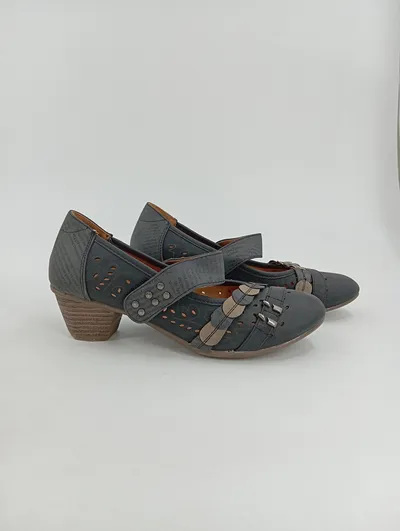Alyssa Damen Ballerinas Gr. 38 Grau Feminin Mary Jane Stil