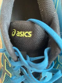 ASICS Sky Elite FF Herren Volleyballschuhe Gr. 46,5 Petrol Gelb Sportschuhe 2