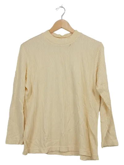 Cecilia Classics Damen Pullover Rippstrick Beige Gr. 40/42 L Baumwolle
