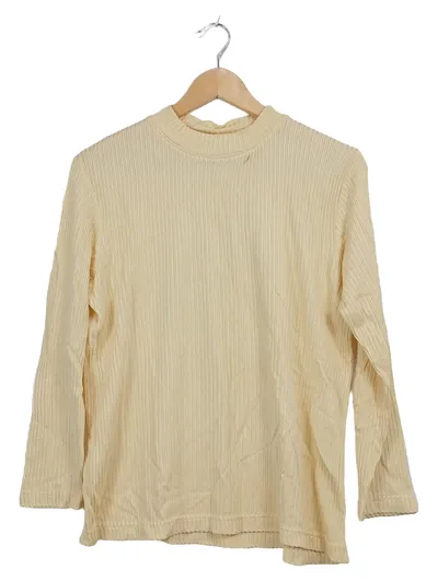 Cecilia Classics Damen Pullover Rippstrick Beige Gr. 40/42 L Baumwolle