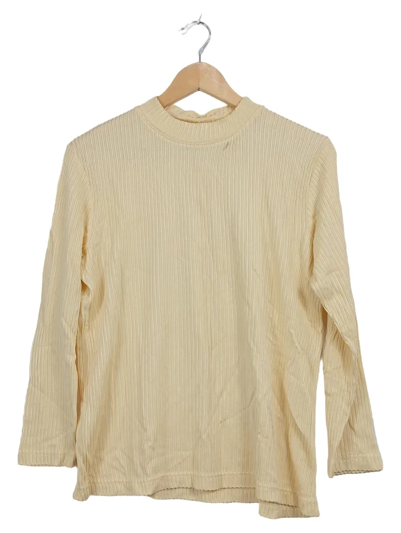 Cecilia Classics Damen Pullover Rippstrick Beige Gr. 40/42 L Baumwolle 2