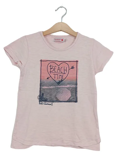 Boboli T-Shirt Mädchen Gr. 116 Rosa Grafik Print Kurzarm Casual