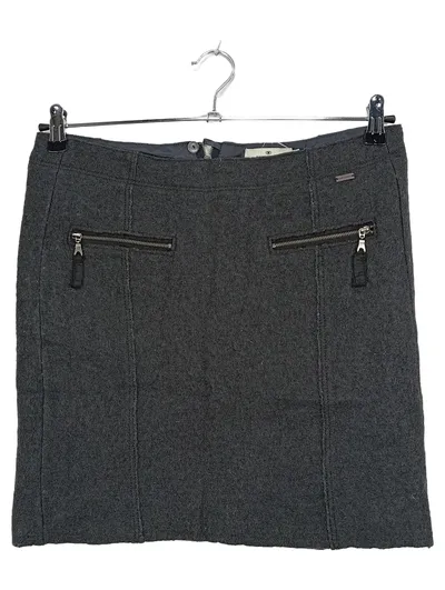 Tom Tailor Damen A-Linienrock Gr. 38 Grau Wolle Viskose Minirock