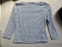 Brandy Melville Damen Langarmshirt gestreift 3/4 Arm Blau Gr. 38/M 2