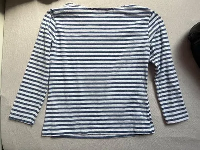 Brandy Melville Damen Langarmshirt gestreift 3/4 Arm Blau Gr. 38/M