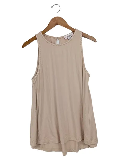 TESINI Damen Top Shirt Gr. 42/XL Beige Casual Viskose