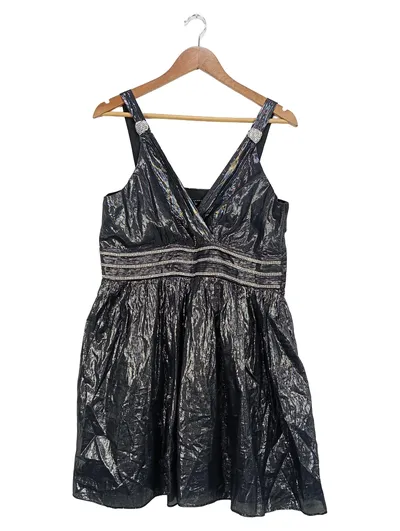 QED London Cocktailkleid Damen Gr. 42/XL Schwarz Elegant Strass