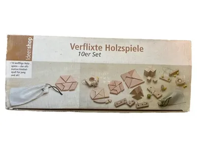 IDEENSHOP Verflixte Holzspiele 10er Set Geduldspiel Knobelspiel Holz Puzzle