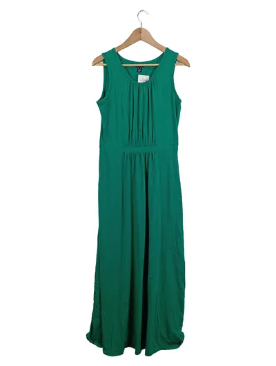 LANDS' END Damen Maxikleid Sommerkleid Grün Gr. S/36 Baumwolle