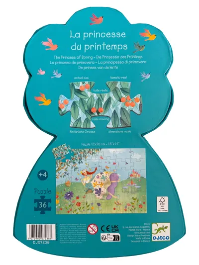 Djeco Puzzle Die Prinzessin des Frühlings 36 Teile ab 4 Jahren Blumenmotiv