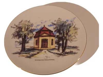 Freiberger Porzellan Sammelteller Schloßpavillon Rothschönberg Sachsen